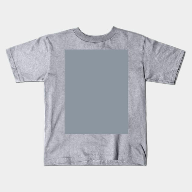 Preppy minimalist silver blue gray charcoal grey Kids T-Shirt by Tina